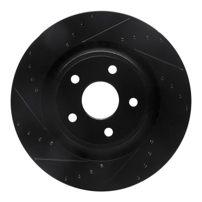 R1 Concepts R1 06-10 Jeep Grand Cherokee Front Left Drilled & Slotted Black Brake Rotor