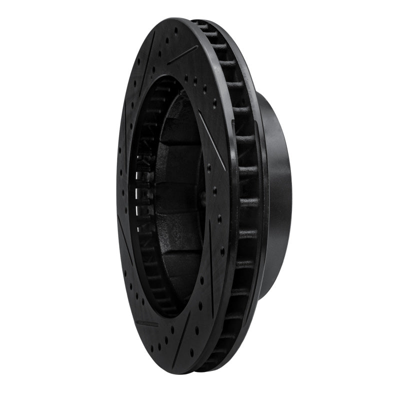 R1 Concepts R1 80-94 Ford F-350 4WD (Excl Super Duty) Front Right Drilled & Slotted Black Brake Rotor