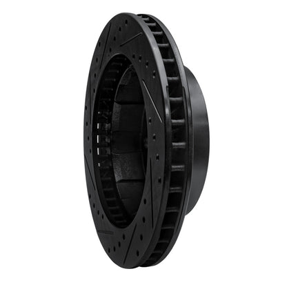 R1 Concepts R1 80-94 Ford F-350 4WD (Excl Super Duty) Front Right Drilled & Slotted Black Brake Rotor