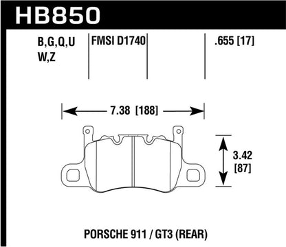 Hawk Performance Hawk 14-17 Porsche 911 GT3 DTC-60 Race Rear Brake Pads
