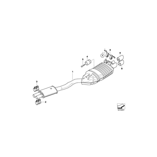 Genuine BMW 18303428040 E83 Exhaust System, Rear (Inc. X3) | ML Performance US Car Parts