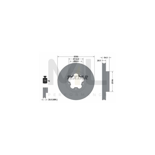TEXTAR 92151800 Brake Disc for FORD TRANSIT Internally Vented, without wheel hub, without wheel studs | ML Performance Car Parts