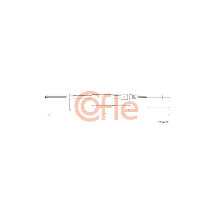Cofle 10.6212 Hand Brake Cable for Peugeot 406