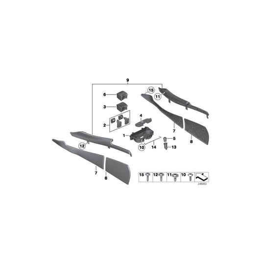Genuine BMW 51169214818 Set Of Covers, Center Console SCHWARZ (Inc. 535d, 550iX 4.0 & 535dX) | ML Performance US