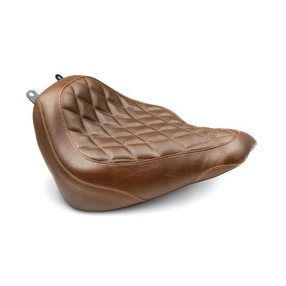 Mustang Motorcycle Mustang 18-21 Harley Heritage Classic, Deluxe Wide Tripper Solo Seat Diamond Stitch - Brown