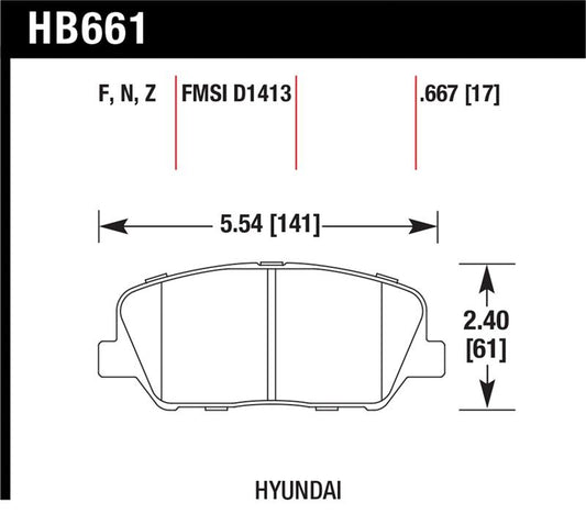 Hawk Performance Hawk 10 Hyundai Genesis Coupe (w/o Brembo Breaks) HP+ Autocross Front Brake Pads