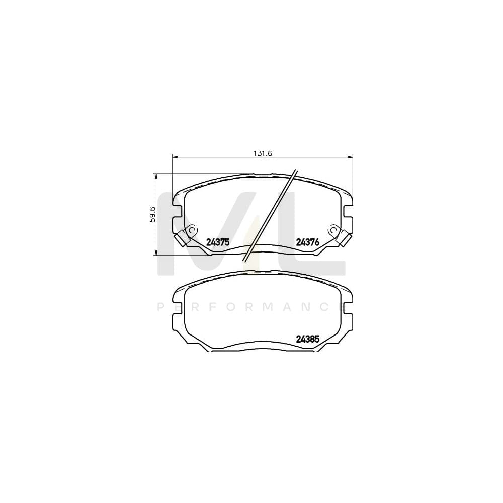 Hella 8DB 355 012-461 Brake Pad Set With Acoustic Wear Warning