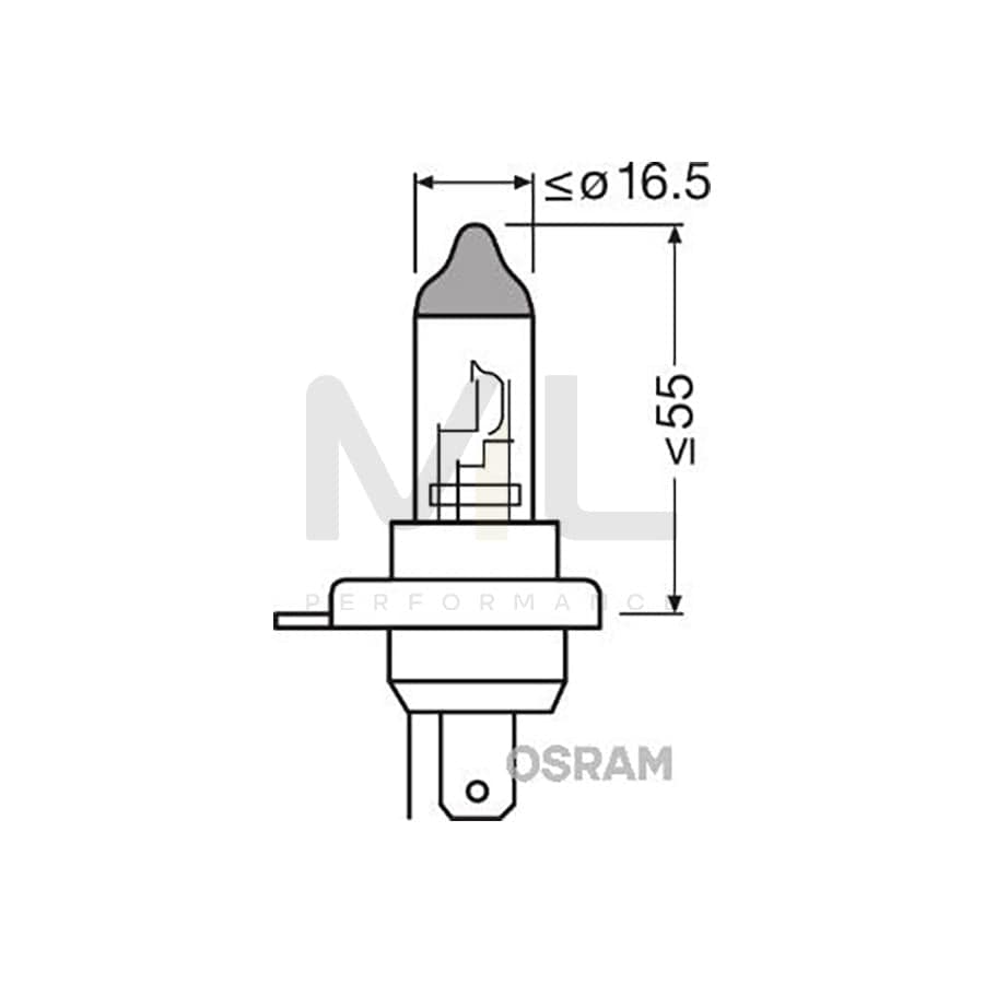 OSRAM LONGLIFE 9003L Headlight bulb P43t, 12V, 60/55W