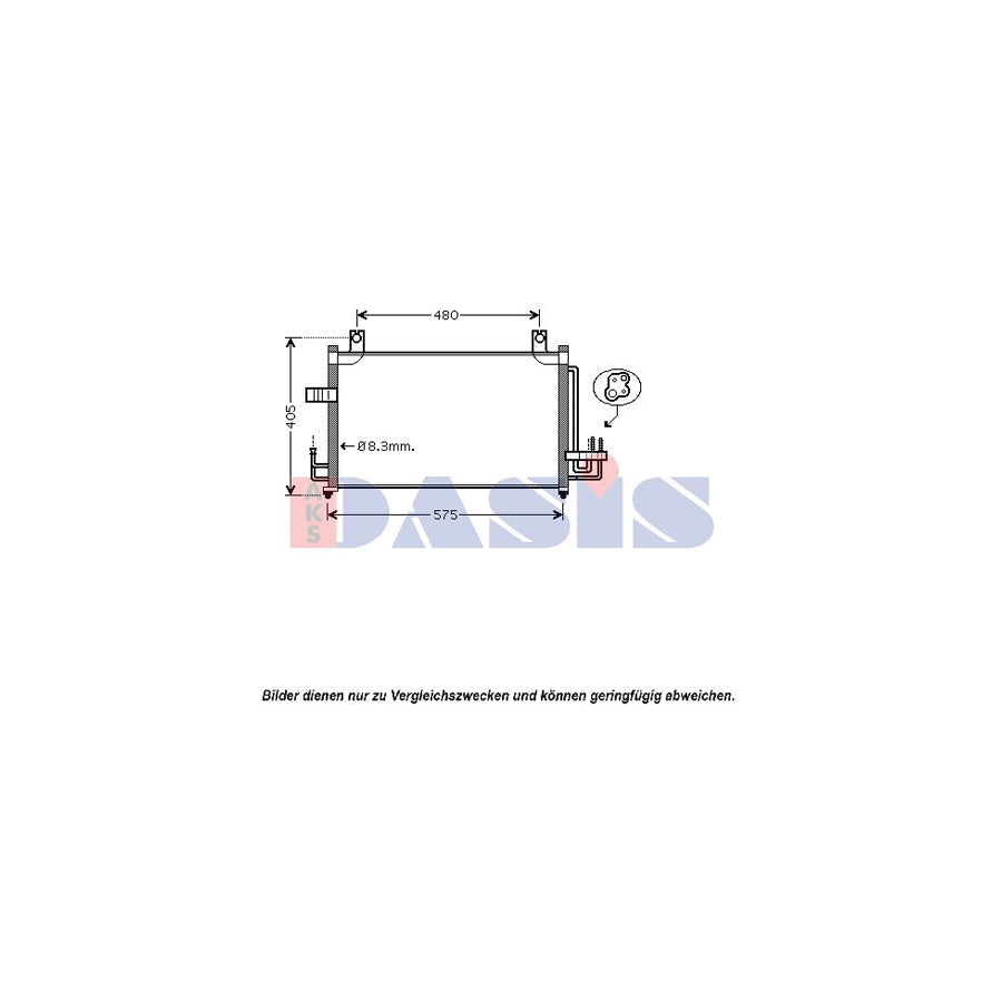 AKS Dasis 512038N Air Conditioning Condenser for KIA Rio