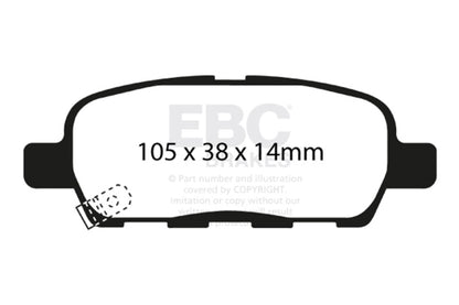 EBC Racing 02 Infiniti G35 3.5L (w/o DCS) RP-X Rear Brake Pads