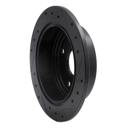R1 Concepts R1 04-10 Chevrolet Optra (USA/Canada) Rear Left Drilled & Slotted Black Brake Rotor