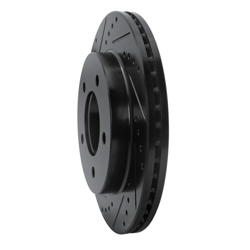 R1 Concepts R1 97-04 Ford F-150 4WD Front Left Drilled & Slotted Black Brake Rotor