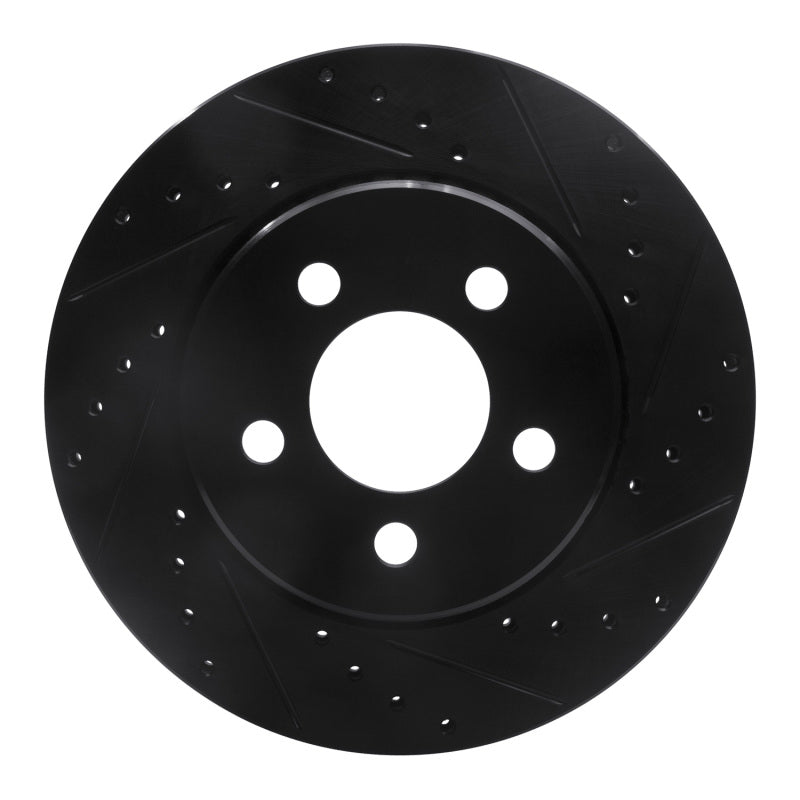 R1 Concepts R1 07-12 Dodge Nitro Front Right Drilled & Slotted Black Brake Rotor