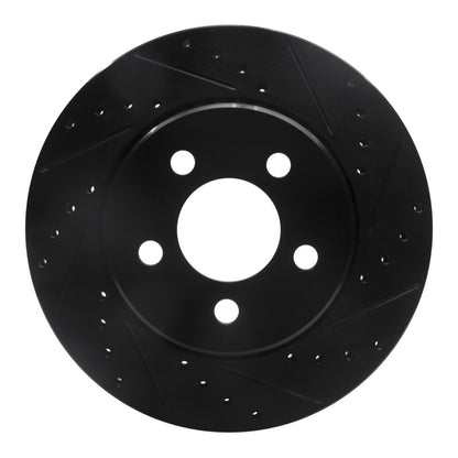 R1 Concepts R1 07-12 Dodge Nitro Front Right Drilled & Slotted Black Brake Rotor
