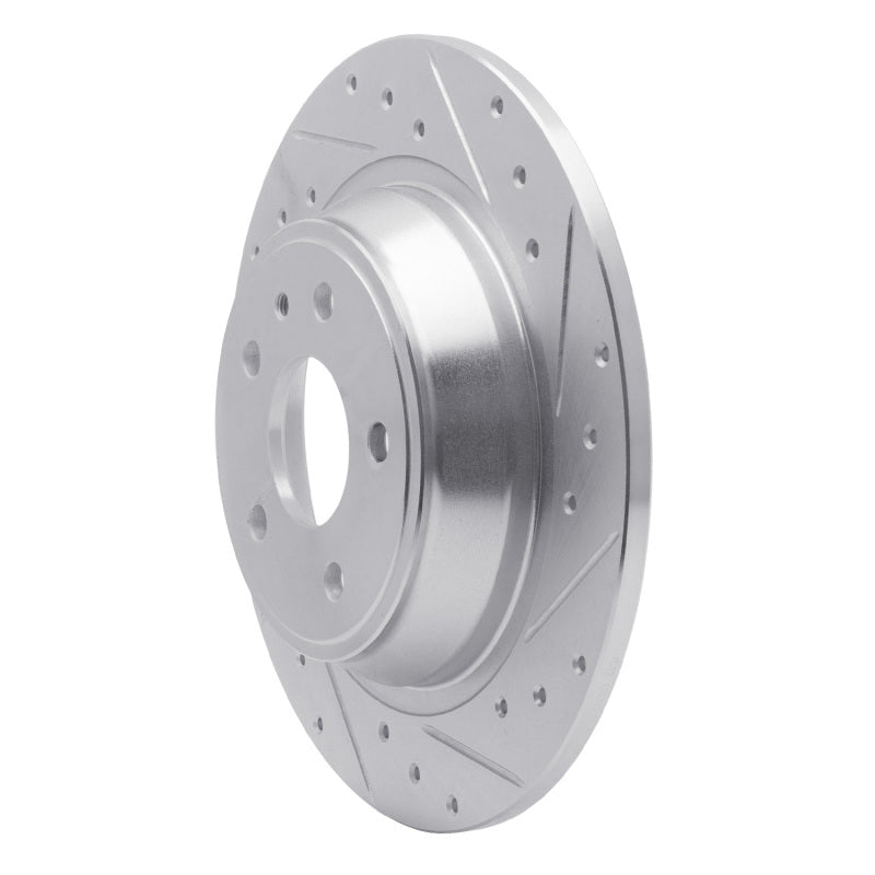 R1 Concepts R1 13-20 Ford Fusion Rear Right Drilled & Slotted Silver Brake Rotor