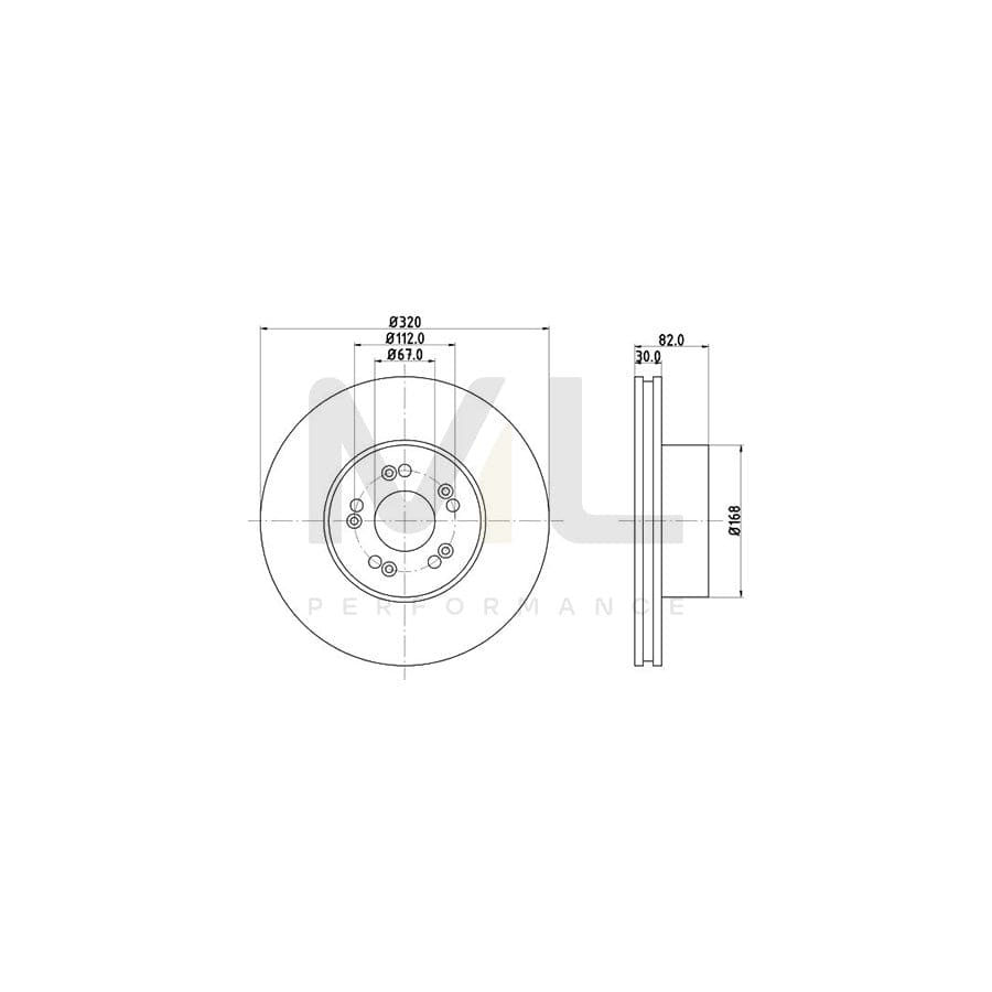 HELLA 8DD 355 102-691 Brake Disc suitable for MERCEDES-BENZ S-Class Internally Vented, without wheel hub, without wheel studs