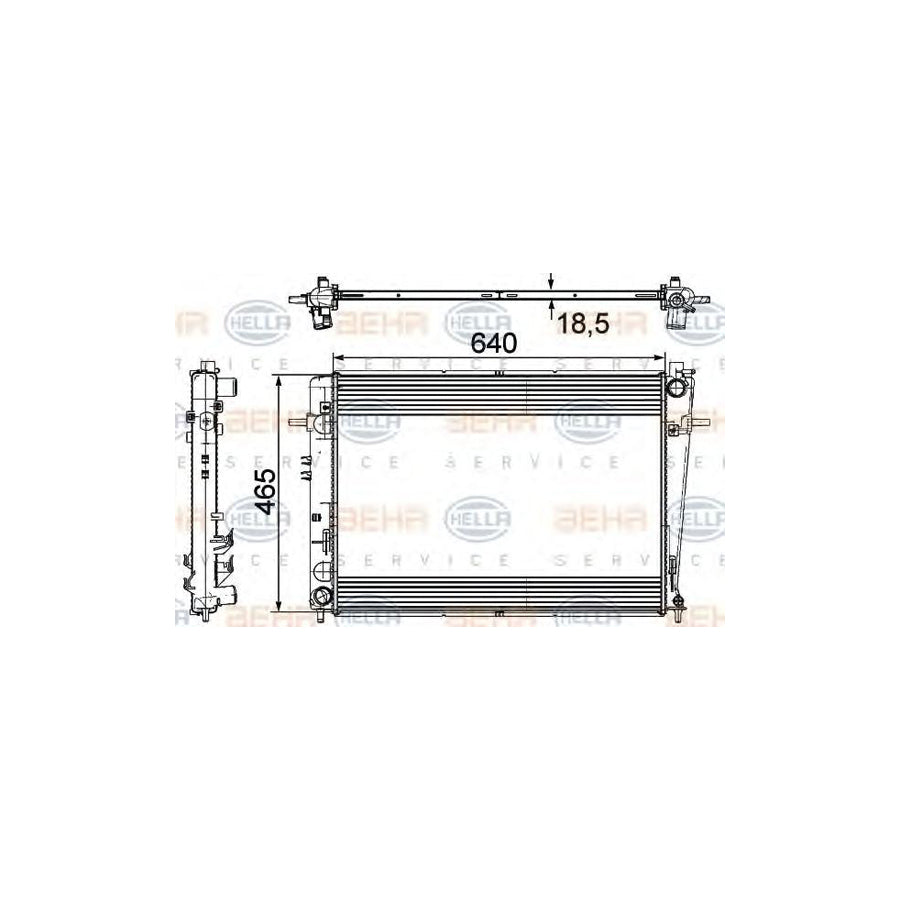 Hella 8MK 376 745-621 Engine Radiator For Hyundai Tucson (JM)