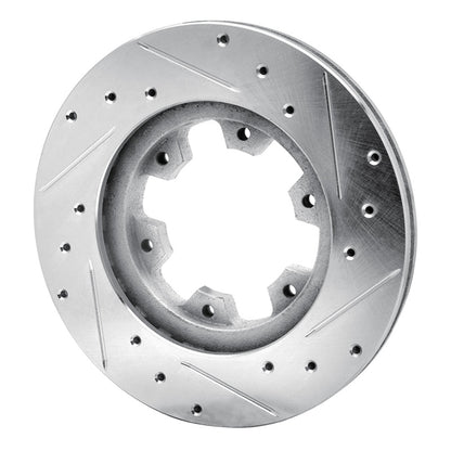 R1 Concepts R1 83-85 Nissan 720 DATSUN Front Left Drilled & Slotted Silver Brake Rotor