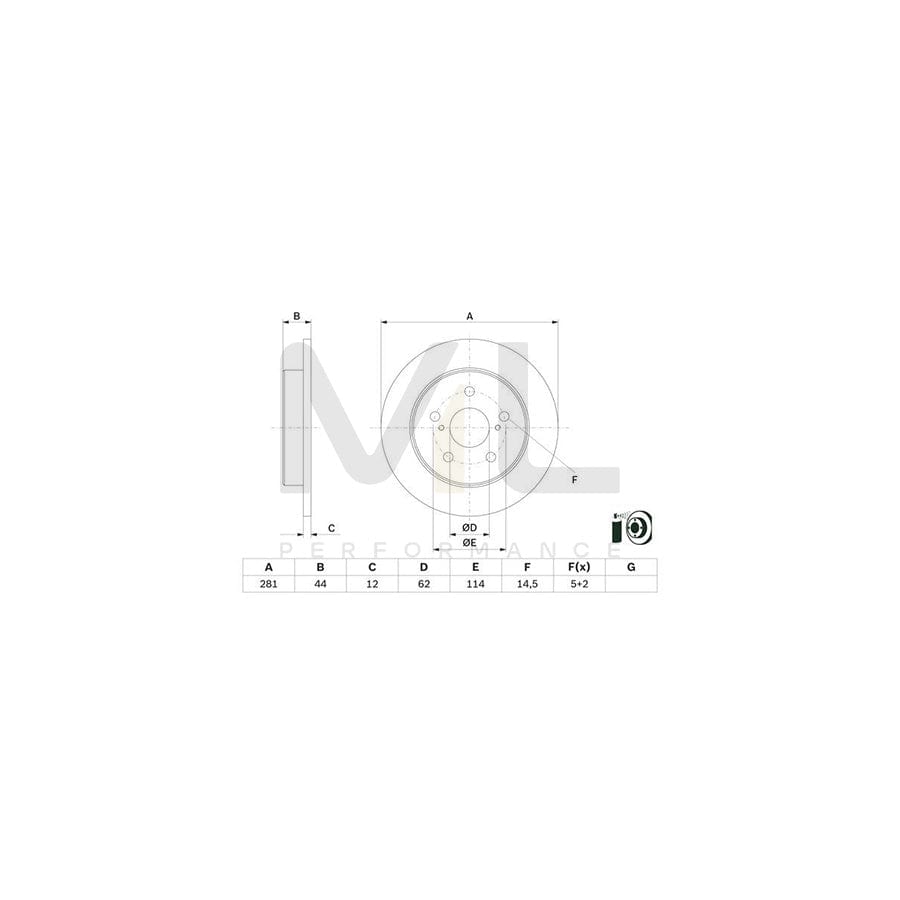 BOSCH 0 986 479 E91 Brake Disc Solid, Coated | ML Performance Car Parts