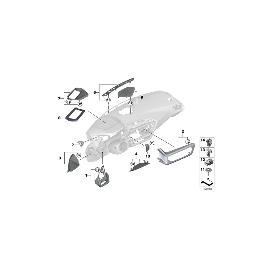 Genuine BMW 51459475705 G29 Trim Center Stack Top Center SCHWARZ (Inc. Z4 20i, Z4 30i & Z4 M40i) | ML Performance US Car Parts