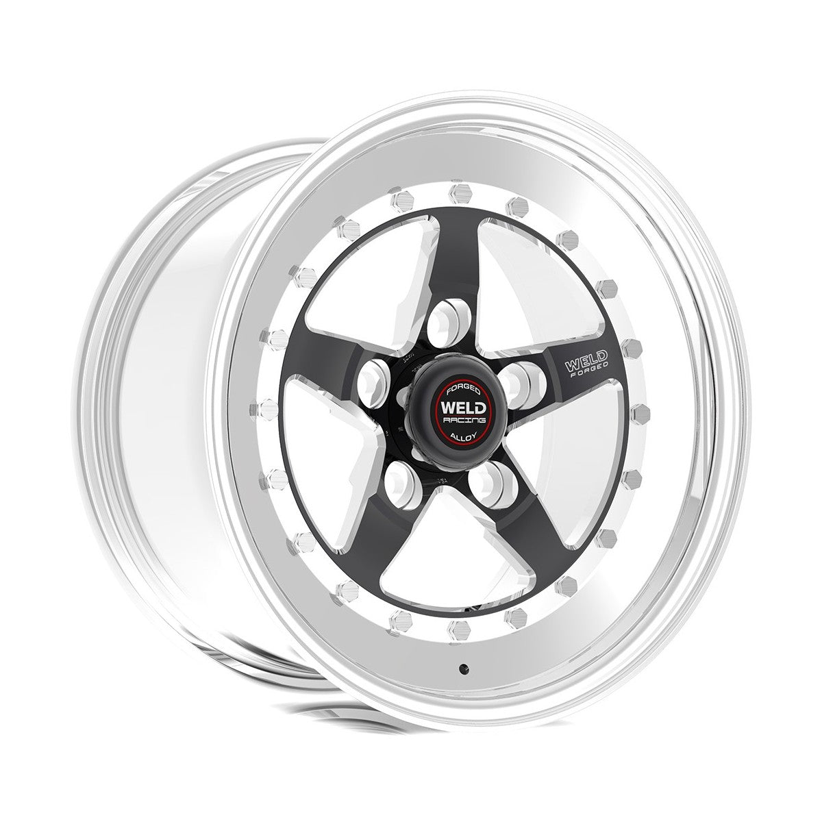 Weld 791B-510208 Weldstar Wheel 15x10 5x4.5 ET-25 BS4.5 Black Center - Polished Shell