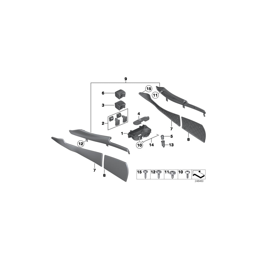 Genuine BMW 51169187509 Trim Panel, Center Console, Front Left SCHWARZ (Inc. 535iX, 530dX & 535dX) | ML Performance US