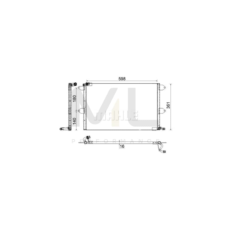 MAHLE ORIGINAL AC 171 001S Air conditioning condenser without dryer | ML Performance Car Parts