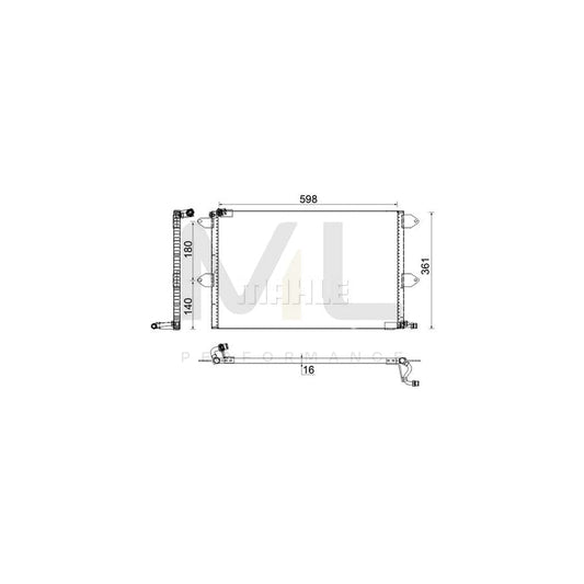 MAHLE ORIGINAL AC 171 001S Air conditioning condenser without dryer | ML Performance Car Parts