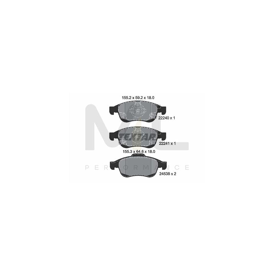 TEXTAR 2224001 Brake pad set with acoustic wear warning | ML Performance Car Parts