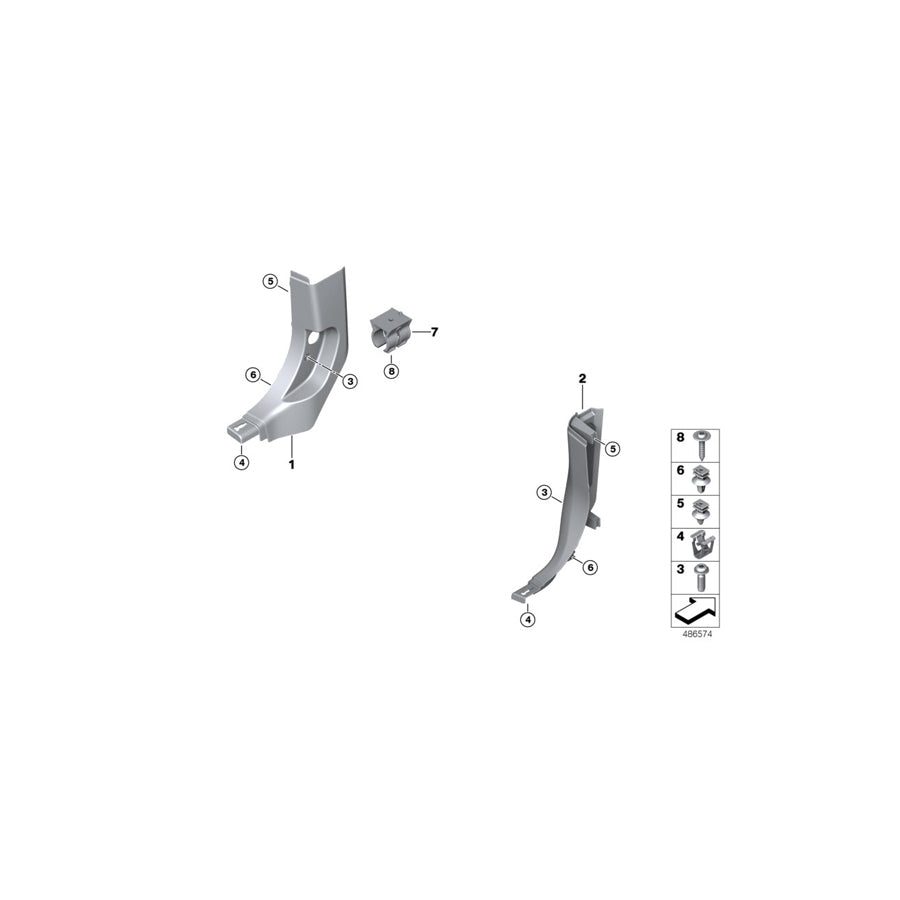 Genuine BMW 51437446634 G02 Side TriPanel, Front Right, Lower SCHWARZ (Inc. X3) | ML Performance US Car Parts