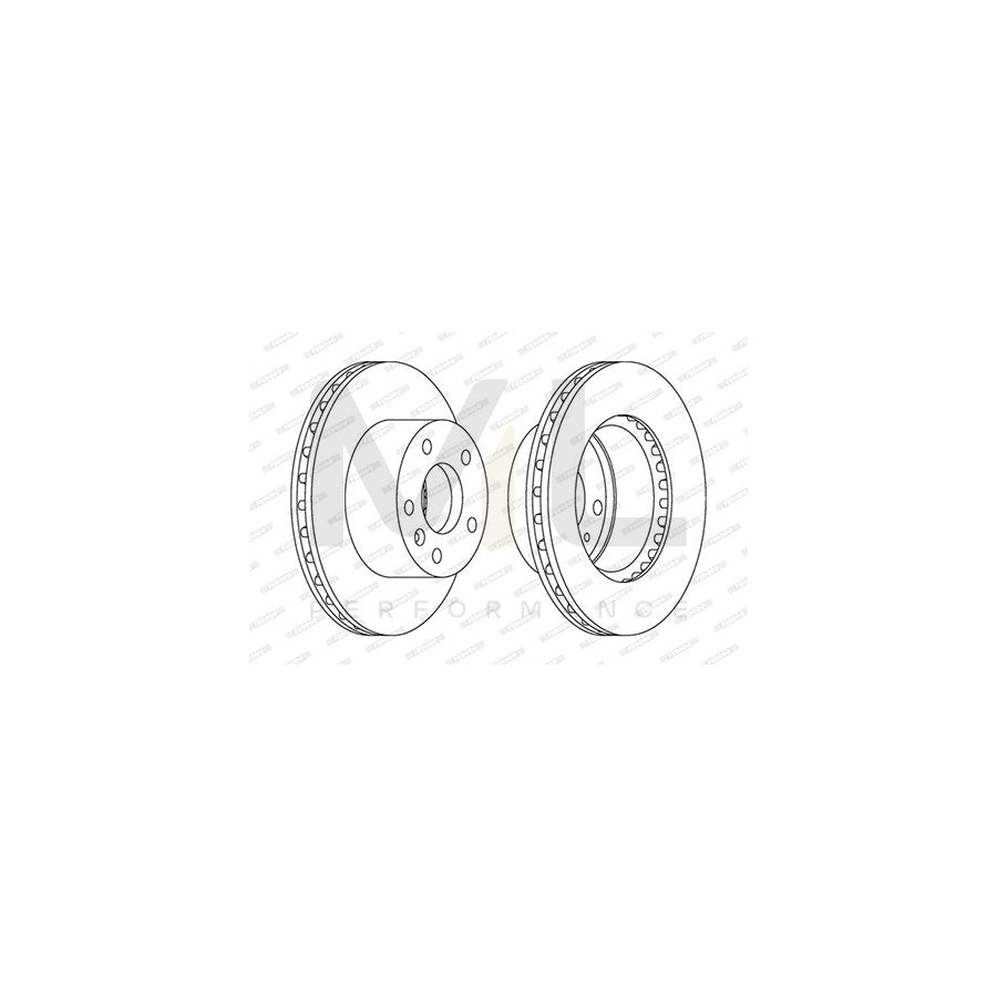 FERODO PREMIER DDF1643 Brake Disc for LDV MAXUS Vented, without bolts/screws | ML Performance Car Parts