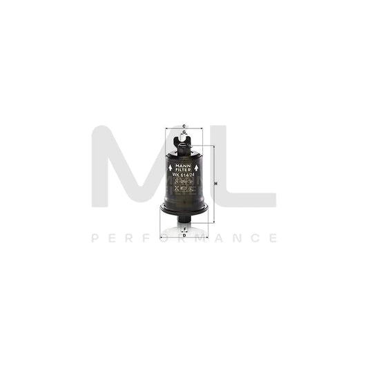 MANN-FILTER WK 614/24 x Fuel filter In-Line Filter, with seal