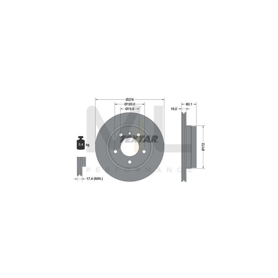 TEXTAR PRO 92072403 Brake Disc for BMW 3 Series Externally Vented, Coated, without wheel hub, without wheel studs | ML Performance Car Parts
