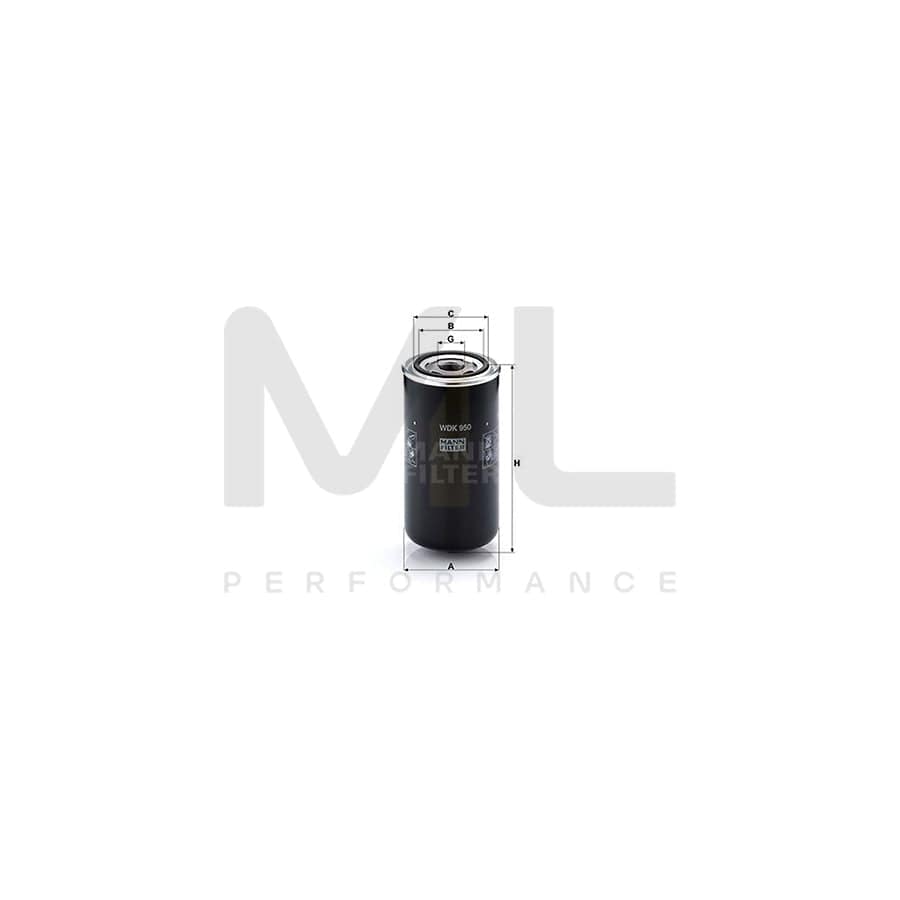 MANN-FILTER WDK 950 Fuel filter Spin-on Filter