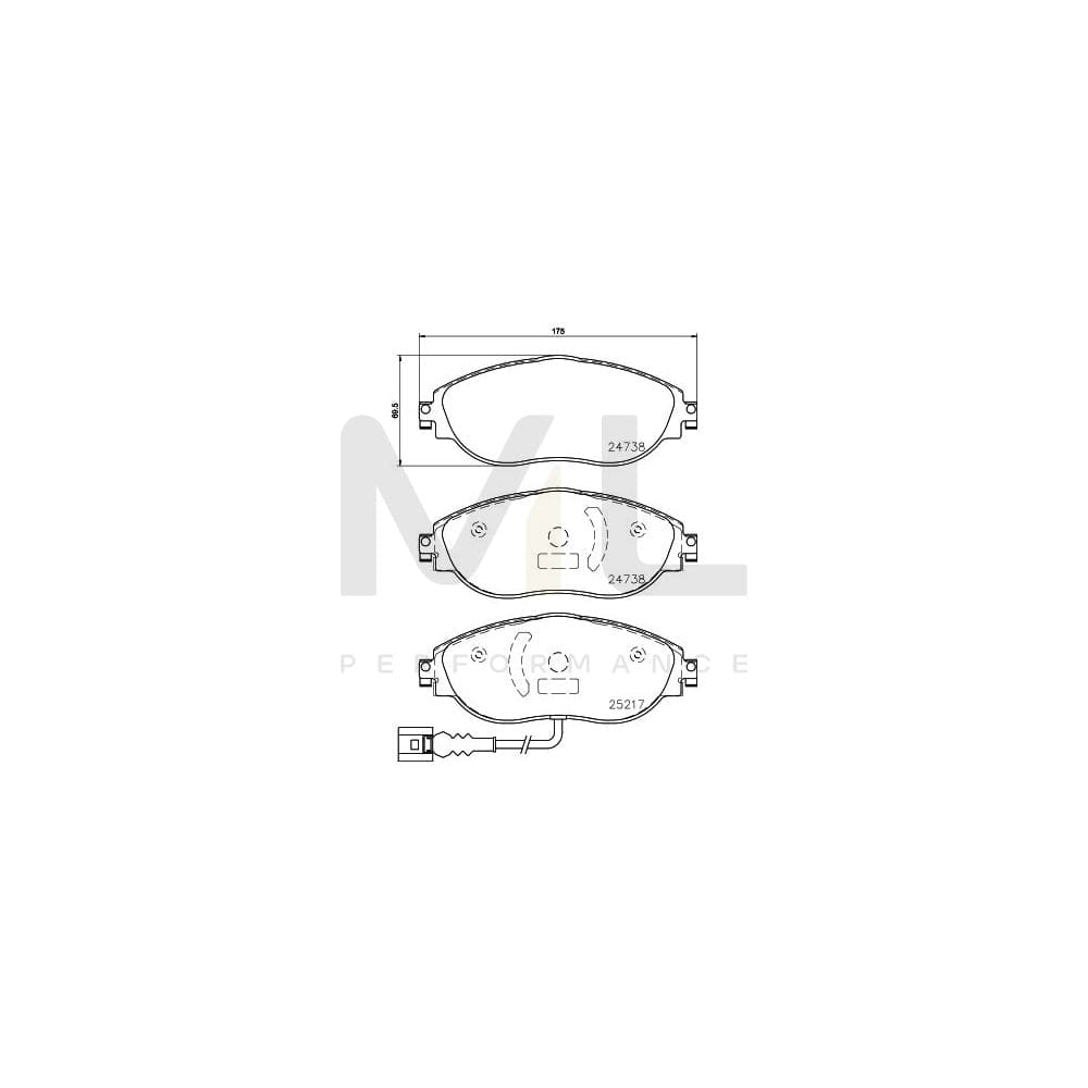 Hella 8DB 355 021-971 Brake Pad Set With Integrated Wear Warning Contact