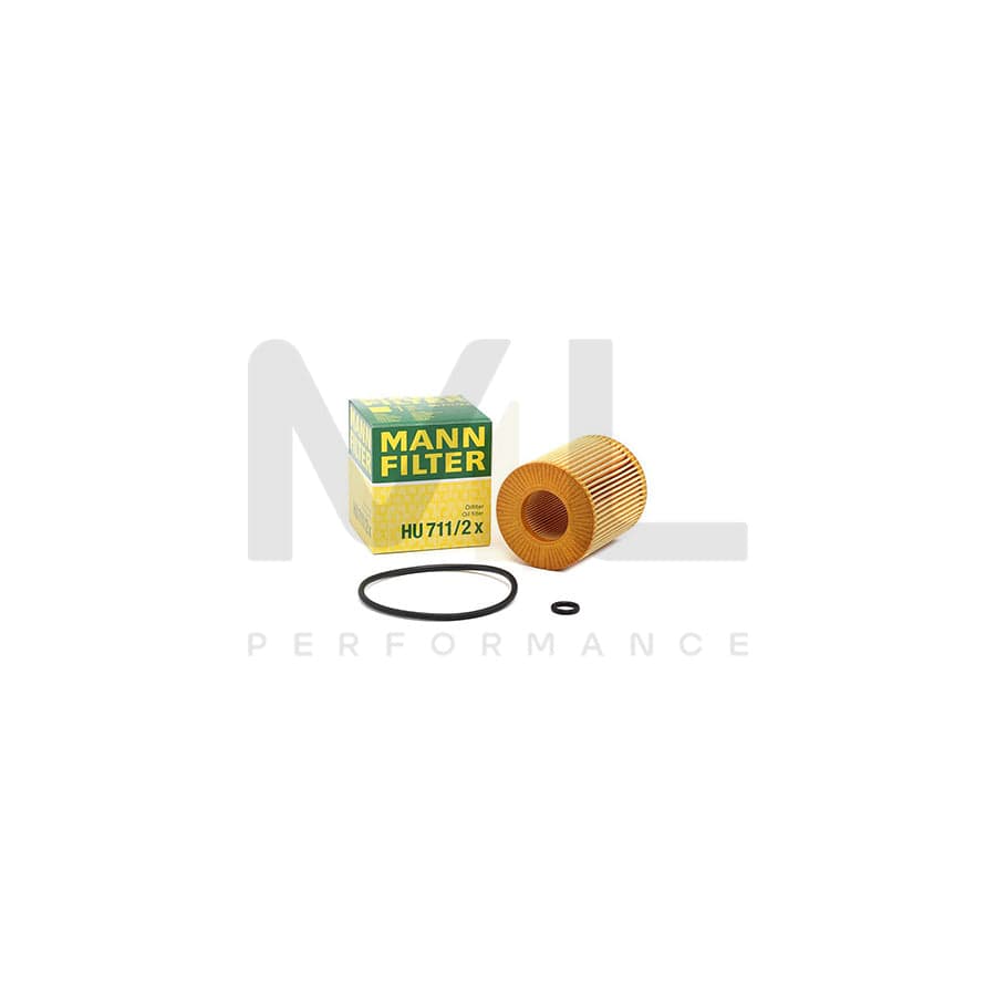 MANN-FILTER HU 711/2 x Oil Filter with seal, Filter Insert