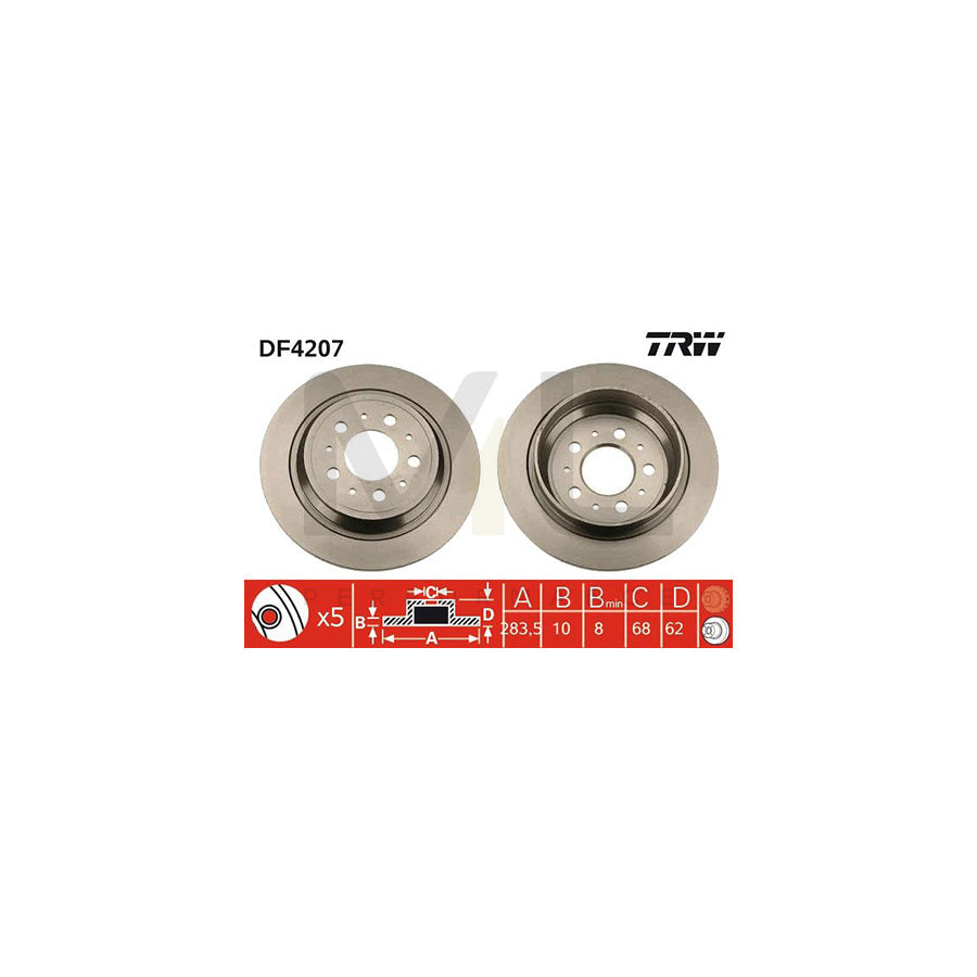 TRW DF4207 Brake Disc Solid, Painted | ML Performance Car Parts