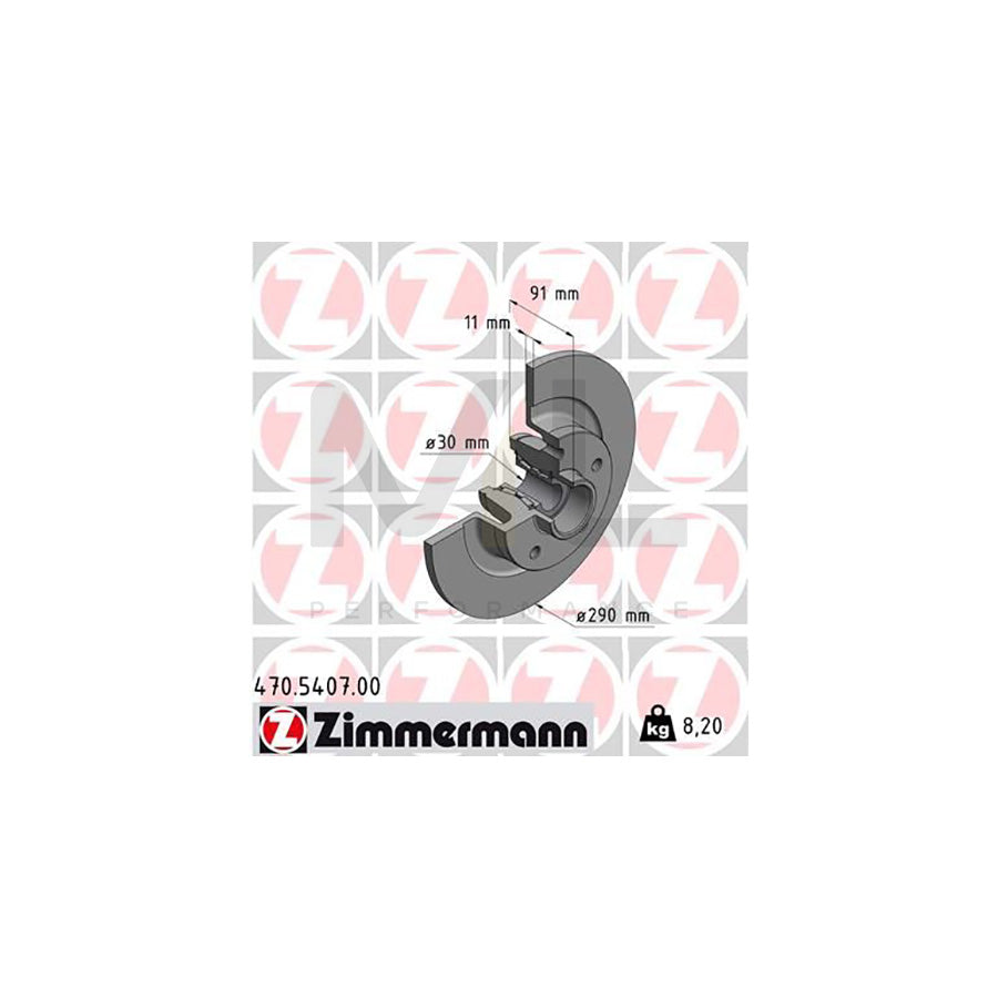 ZIMMERMANN 470.5407.00 Brake Disc for RENAULT Espace V (JR) Solid, with ABS sensor ring, with wheel bearing  - 1 piece