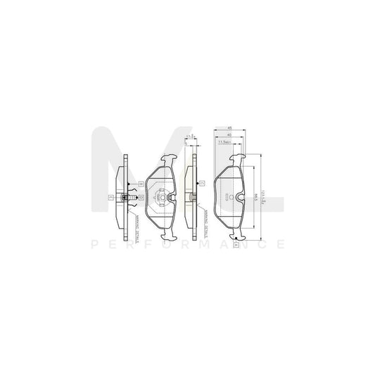 Bosch 0986Tb2143 Brake Pad Set Excl. Wear Warning Contact, With Accessories  | ML Performance Car Parts