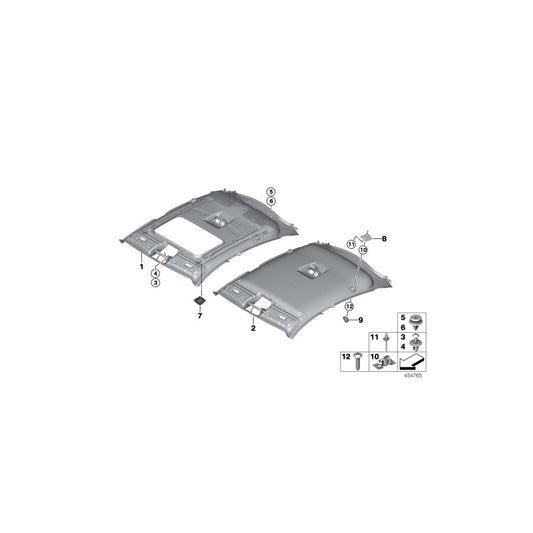 Genuine BMW 51437409369 F26 Headlining, Lift-Up & Slide-Back Sunroof BEIGE (Inc. X4) | ML Performance US Car Parts