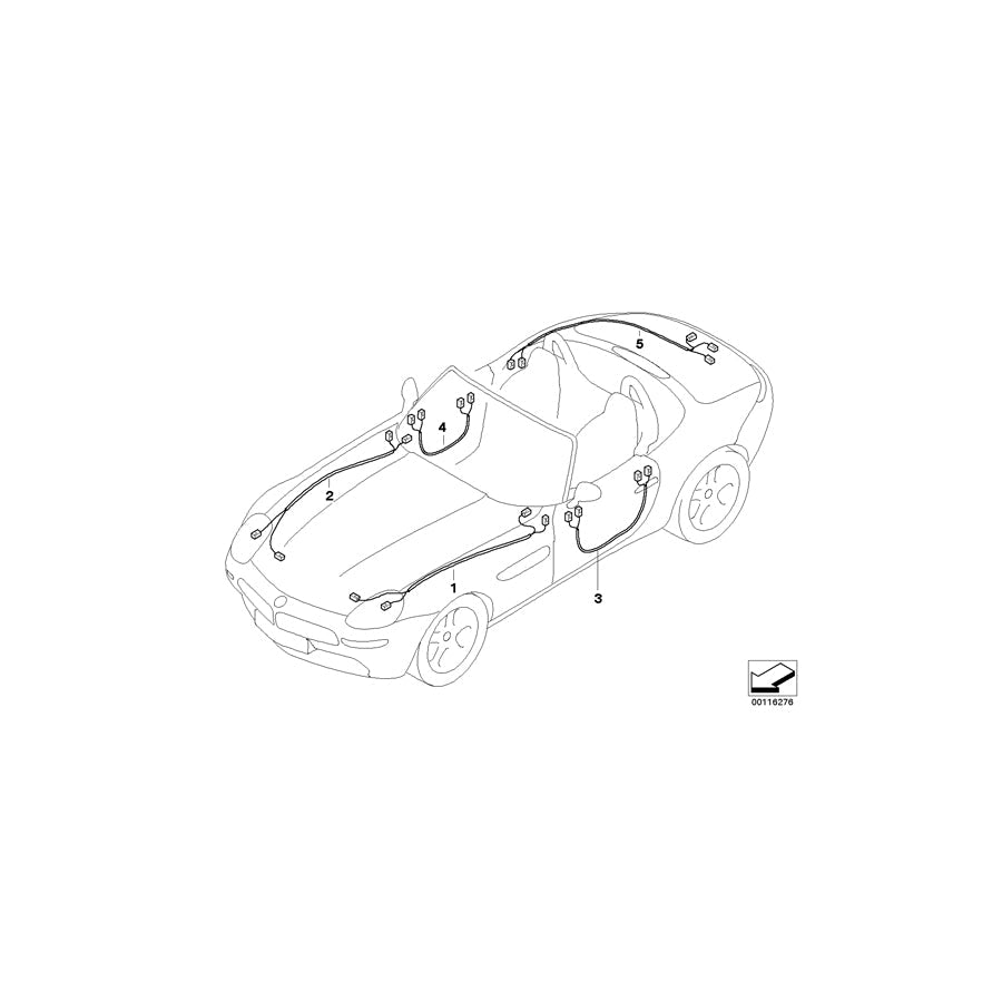 Genuine BMW 61126929498 E52 Repair Wiring Set F Trunk (Inc. ALPINA V8 & Z8) | ML Performance US Car Parts