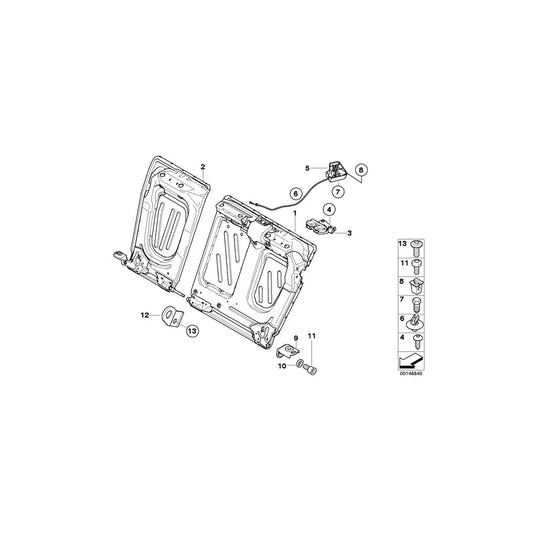 Genuine BMW 52207119820 E92 E92 Frame, Backrest Left (Inc. 330d, 330xi & 323i) | ML Performance US Car Parts