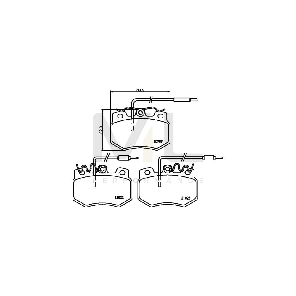 Hella 8DB 355 015-511 Brake Pad Set With Integrated Wear Warning Contact