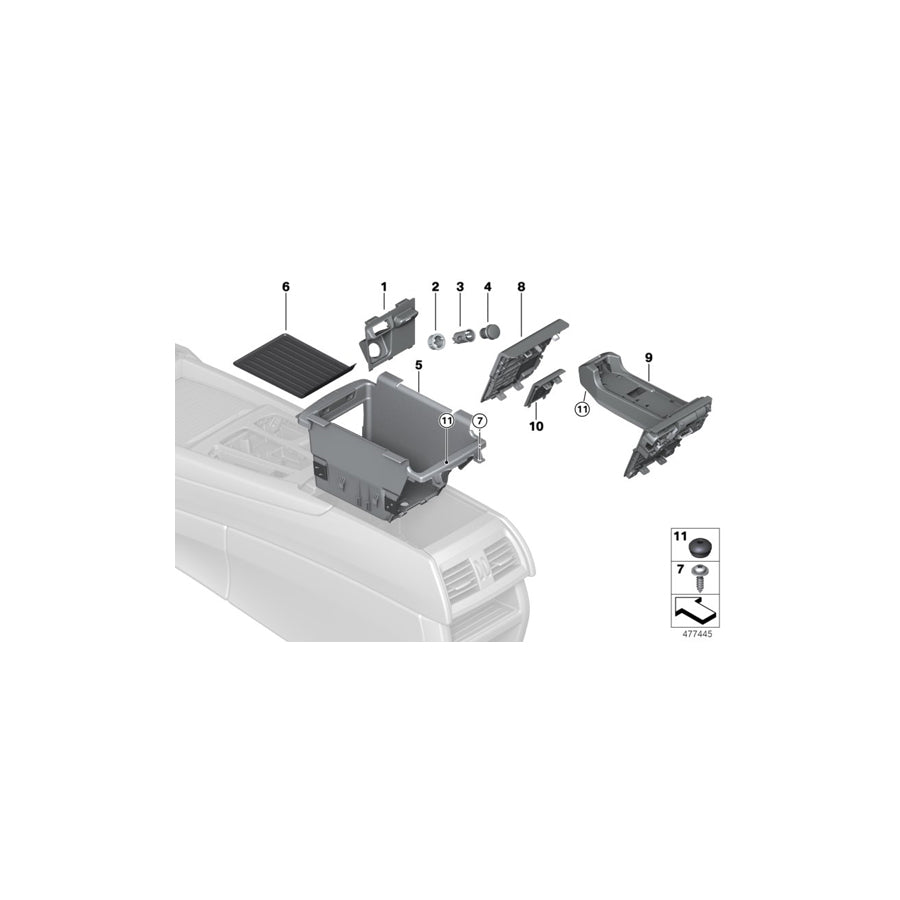 Genuine BMW 51169251992 F16 Oddments Tray (Inc. X5 50iX 4.4, X6 M50dX & X5 28iX) | ML Performance US