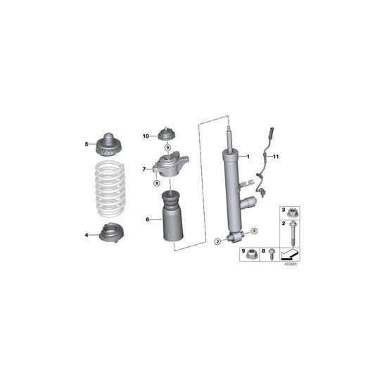 Genuine BMW 37106895063 G20 Spring Strut, Edc, Rear AWD (Inc. 330dX & M340iX) | ML Performance US Car Parts