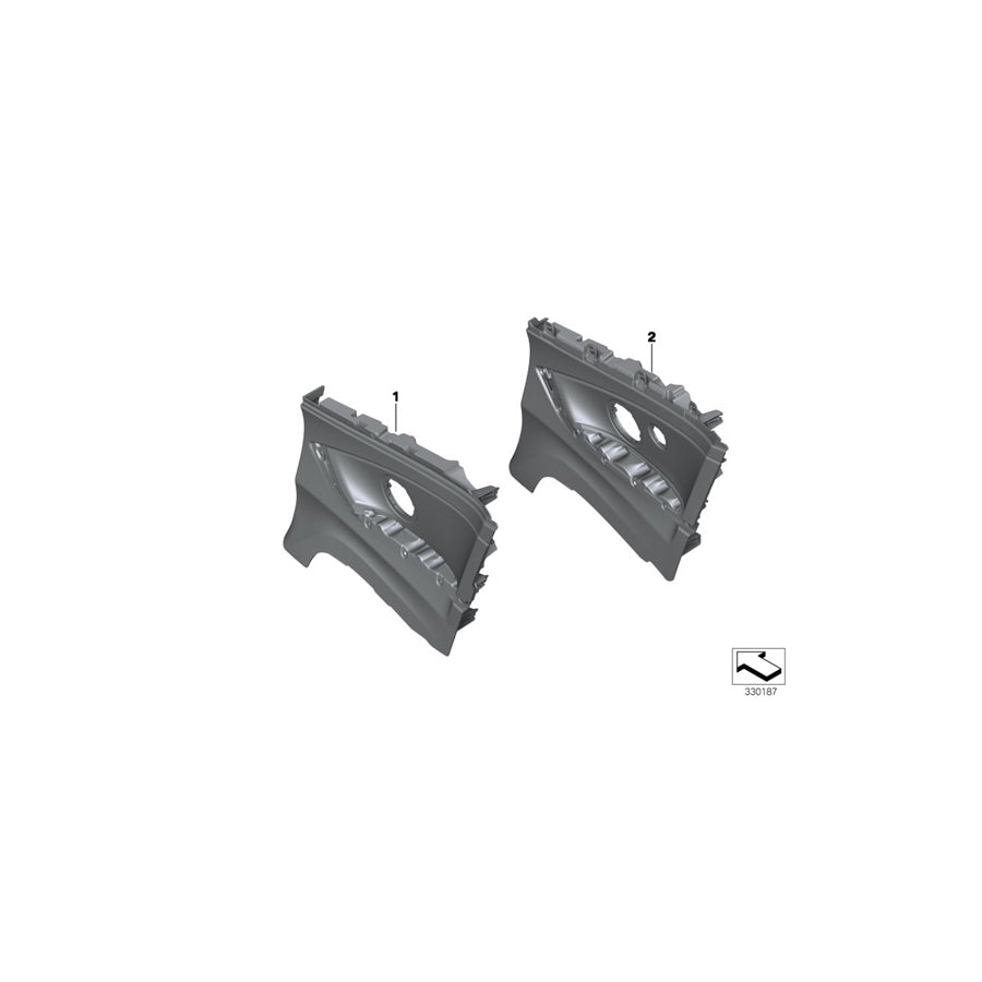 Genuine BMW 51437395454 F33 Lateral Trim Panel Leather Rear Right SCHWARZ (Inc. 420i, 430d & 425d) | ML Performance US Car Parts