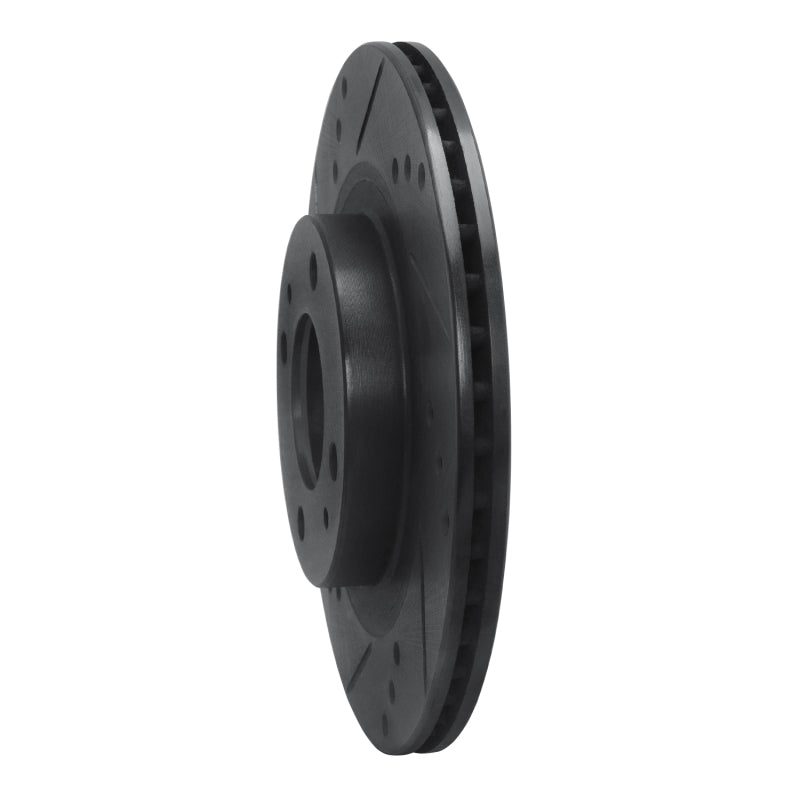 R1 Concepts R1 12-17 Mitsubishi I-MIEV Front Left Drilled & Slotted Black Brake Rotor