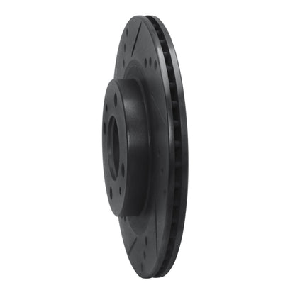R1 Concepts R1 12-17 Mitsubishi I-MIEV Front Left Drilled & Slotted Black Brake Rotor