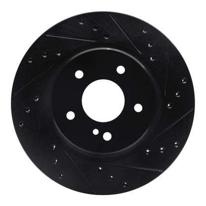 R1 Concepts R1 98-09 Chrysler Crossfire Rear Right Drilled & Slotted Black Brake Rotor