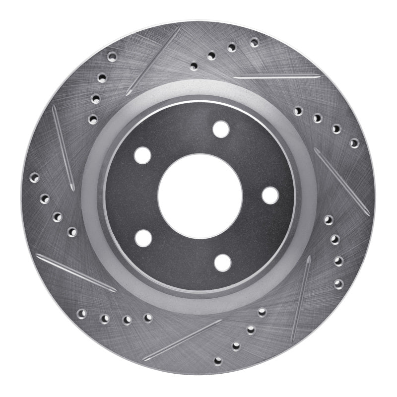 R1 Concepts R1 07-13 Nissan Altima Front Left Drilled & Slotted Silver Brake Rotor